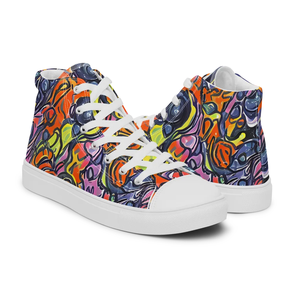 Molten Pop on Men's High Top Canvas Shoes — Right