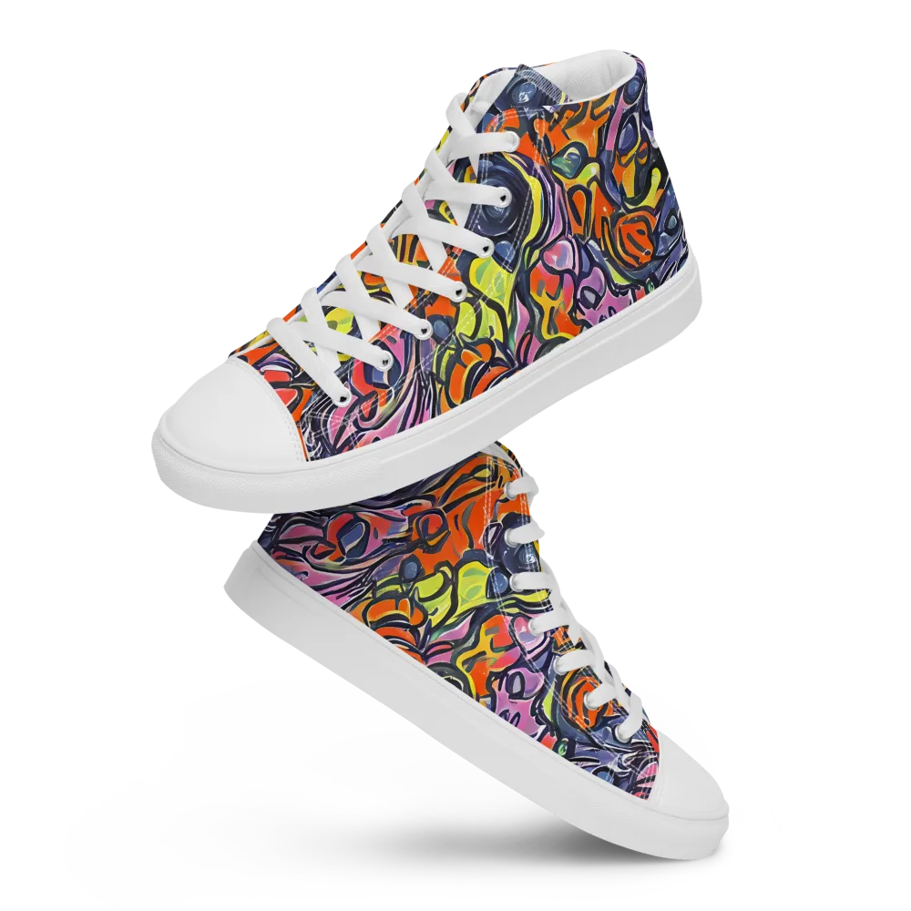 Molten Pop on Men's High Top Canvas Shoes — Front