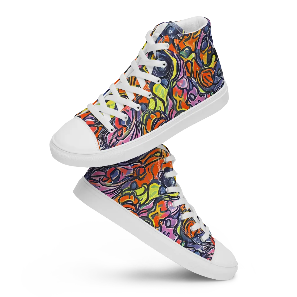 Molten Pop on Women's High Top Canvas Shoes — Front