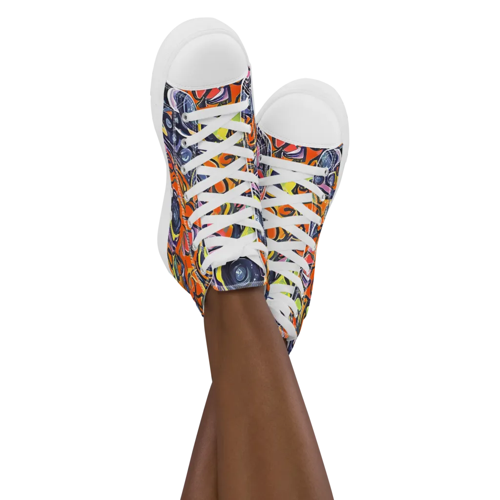 Molten Pop on Women's High Top Canvas Shoes — Front