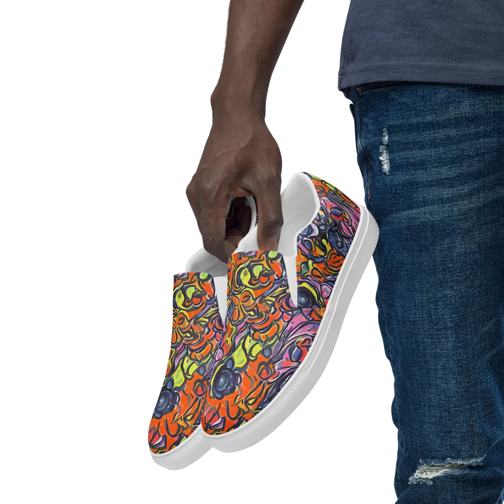 Molten Pop on Men's Slip-On Canvas Shoes — Left Front