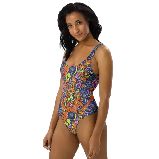 Molten Pop on a One-Piece Swimsuit