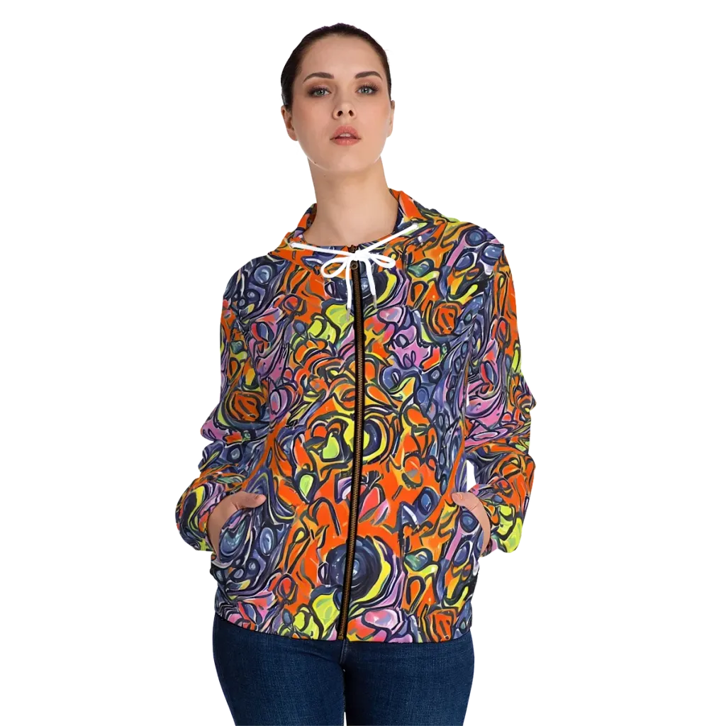 Molten Pop on Women's Full-Zip Hoodie — Front On Person