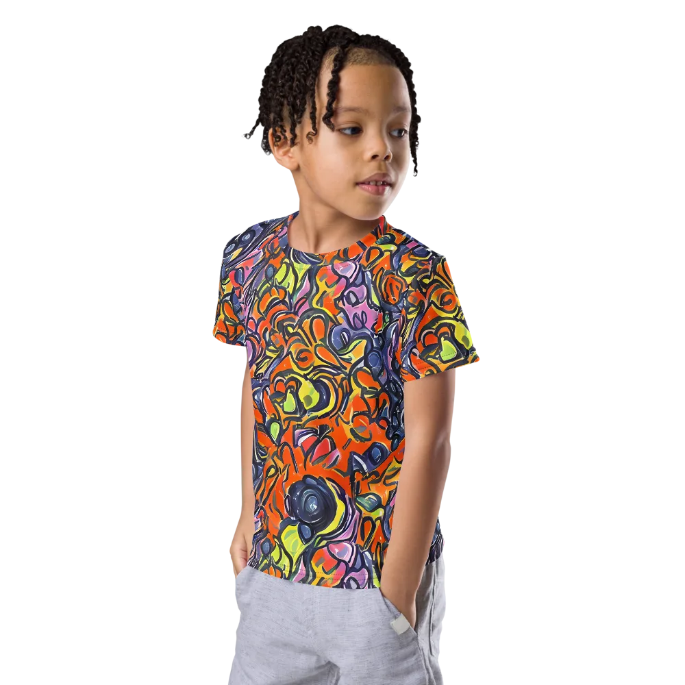 Molten Pop on Kids Crew Neck T-Shirt — Left Front