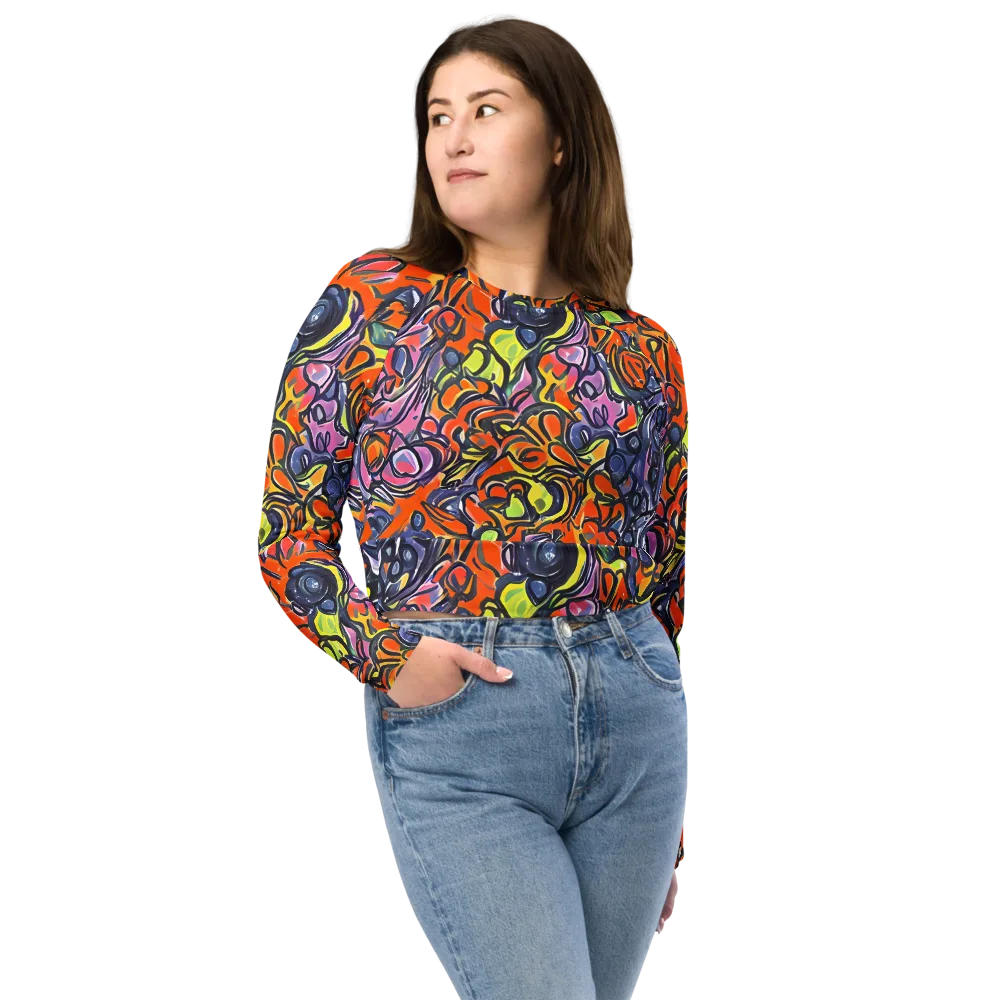 Molten Pop on Long Sleeve Crop Top — Front