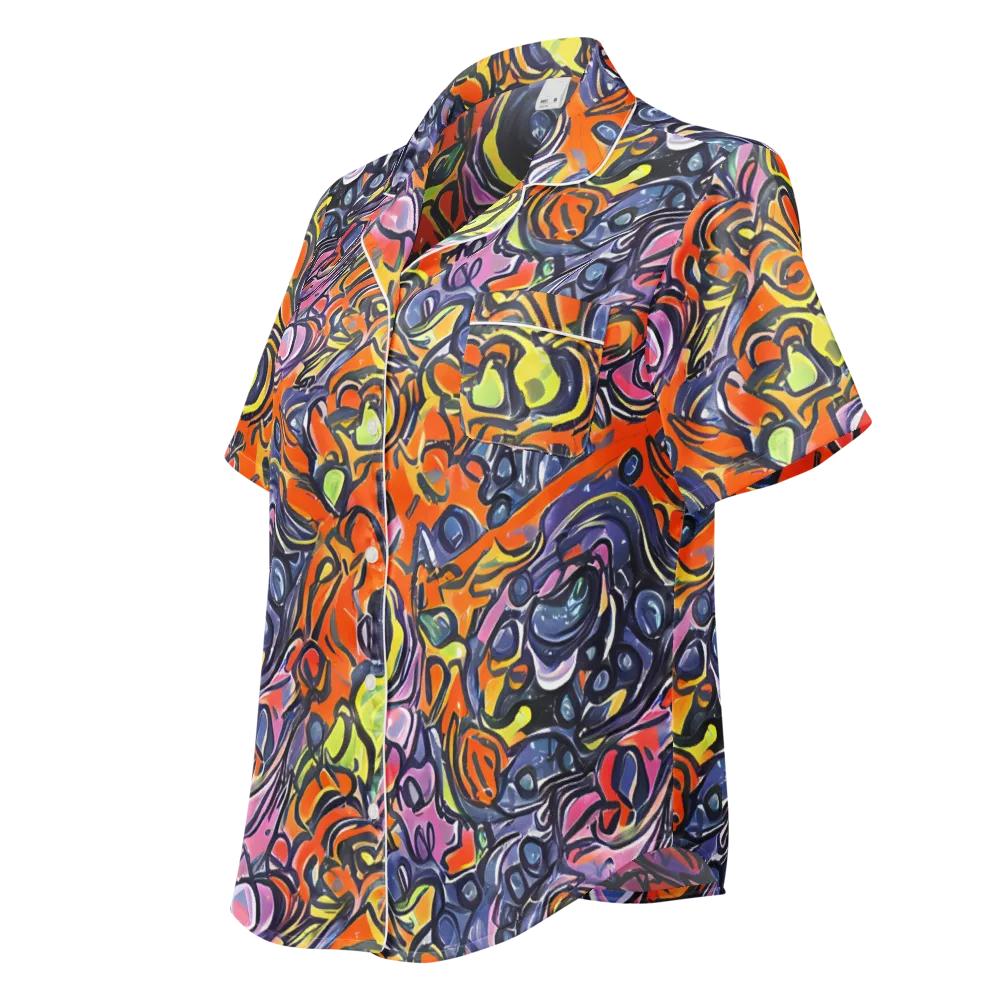 Molten Pop on Women's Short Sleeve Pajama Top — Left Front