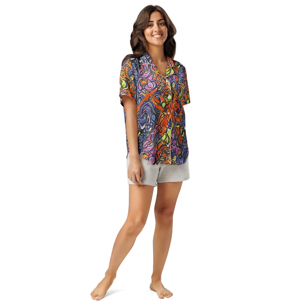Molten Pop on Women's Short Sleeve Pajama Top — Front