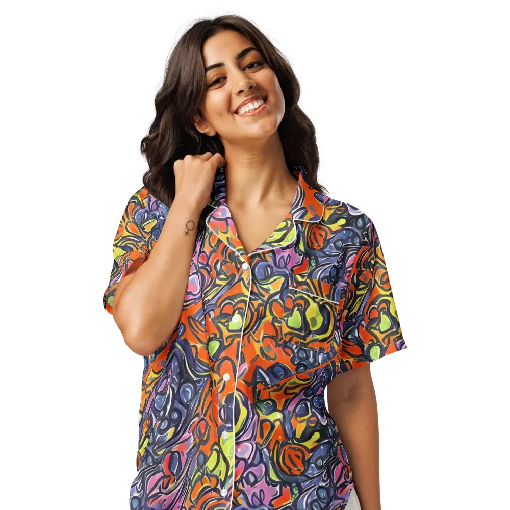 Molten Pop on Women's Short Sleeve Pajama Top — Front