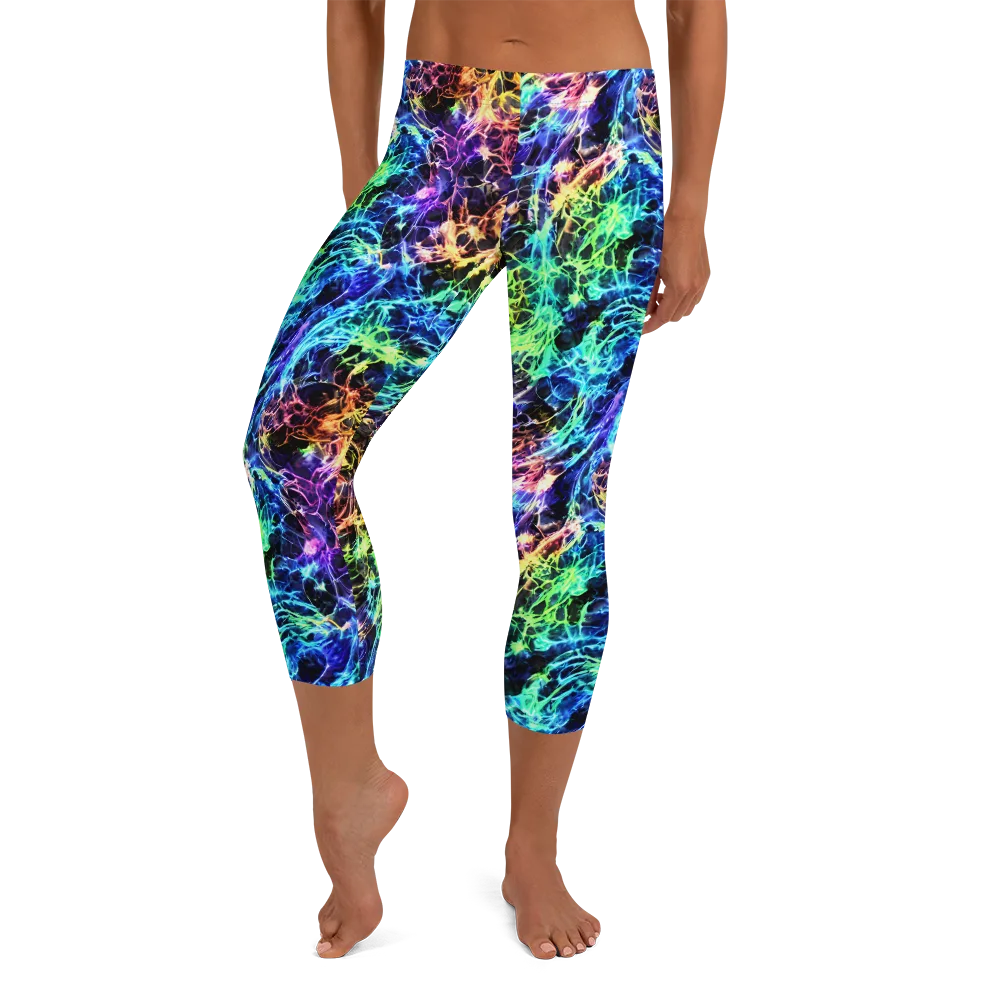 Kaleidoscope Storm on Capri Leggings — Front