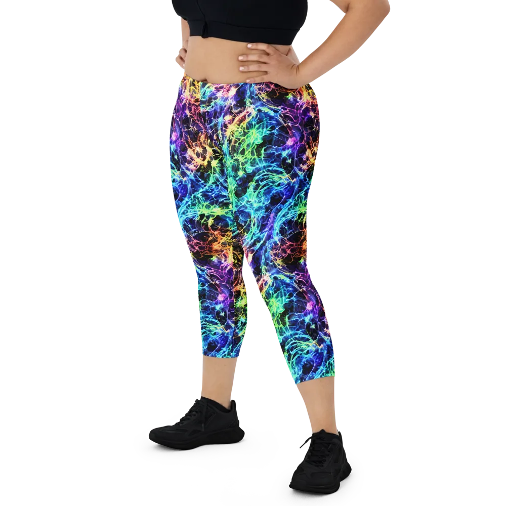 Kaleidoscope Storm on Capri Leggings — Front