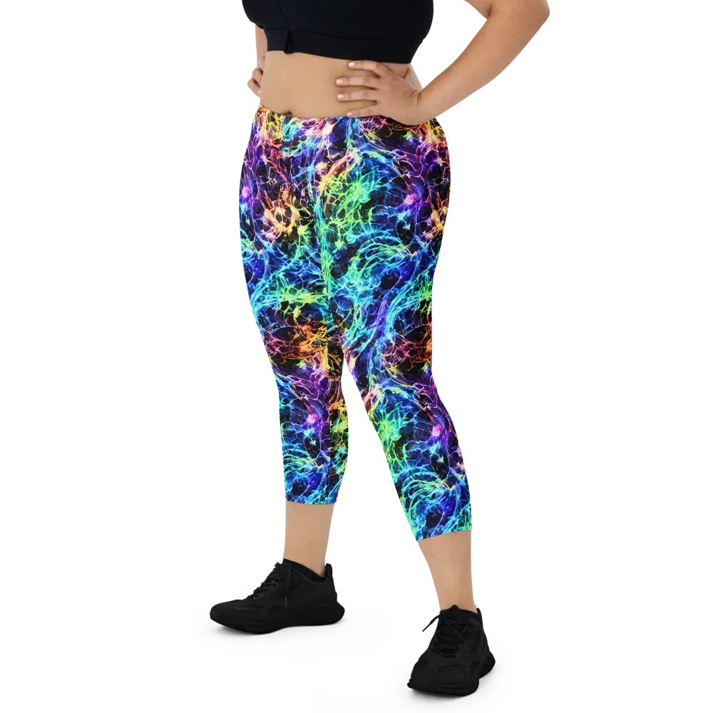 Kaleidoscope Storm on Capri Leggings — Front