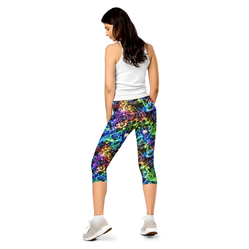 Kaleidoscope Storm on Capri Leggings — Back