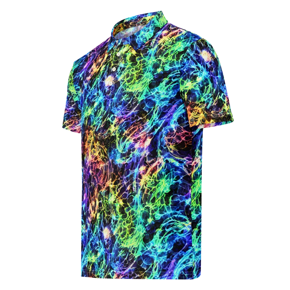 Kaleidoscope Storm on Men's Slim Fit Polo Shirt — Left Front