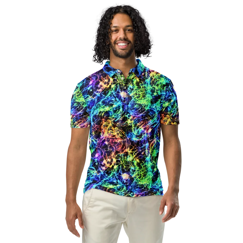 Kaleidoscope Storm on Men's Slim Fit Polo Shirt — Front