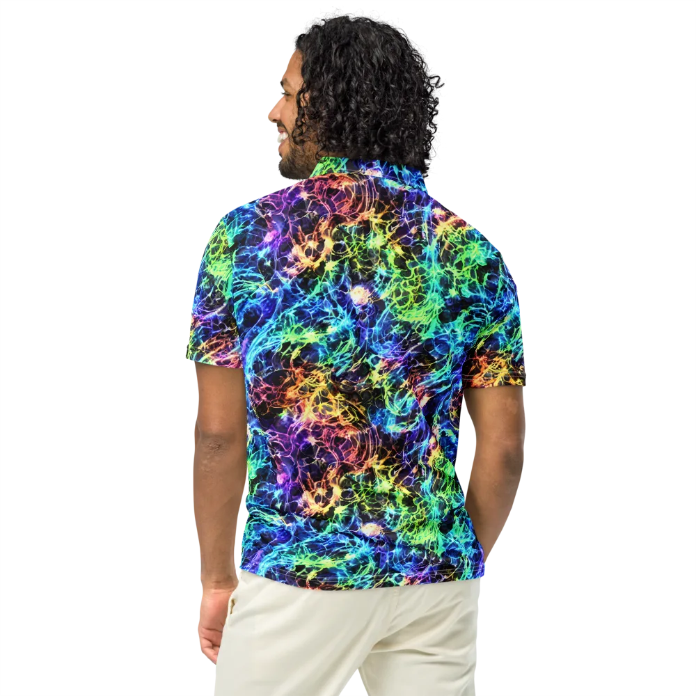 Kaleidoscope Storm on Men's Slim Fit Polo Shirt — Back