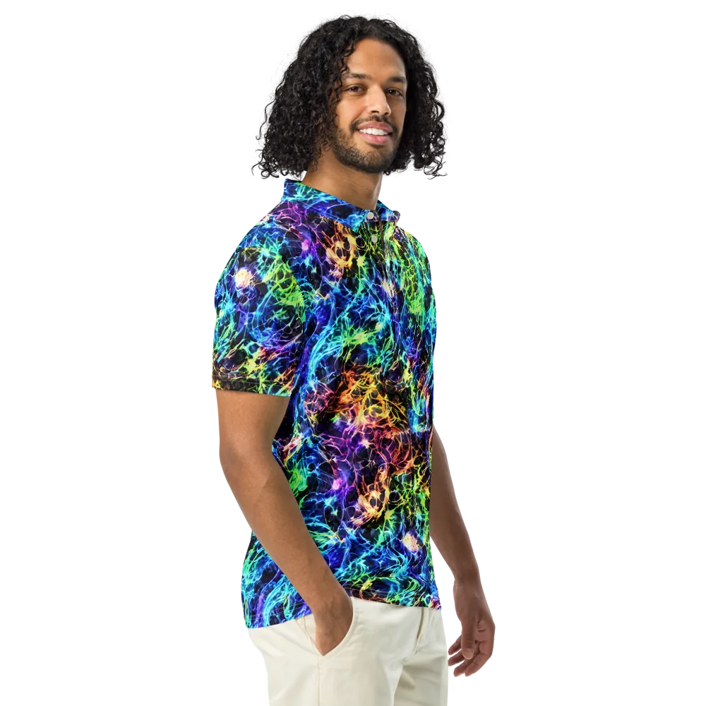Kaleidoscope Storm on Men's Slim Fit Polo Shirt — Right Front