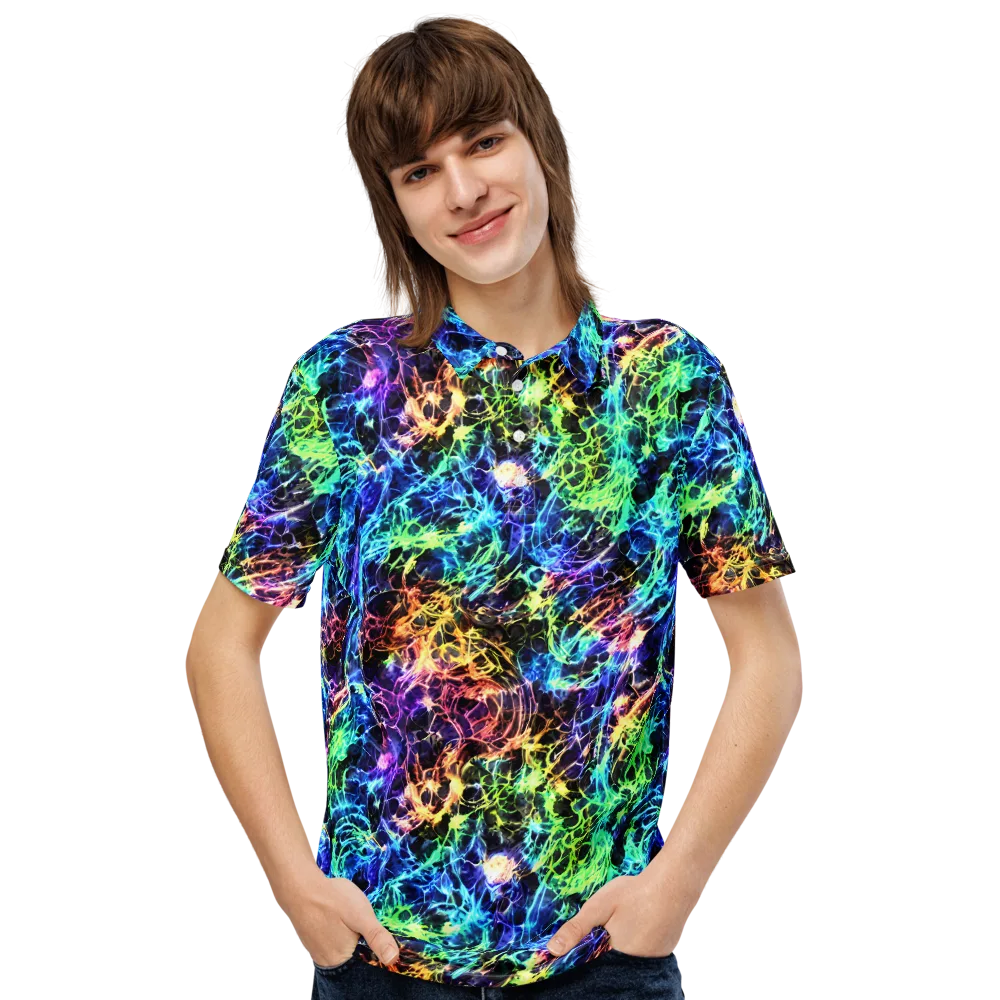 Kaleidoscope Storm on Men's Slim Fit Polo Shirt — Front
