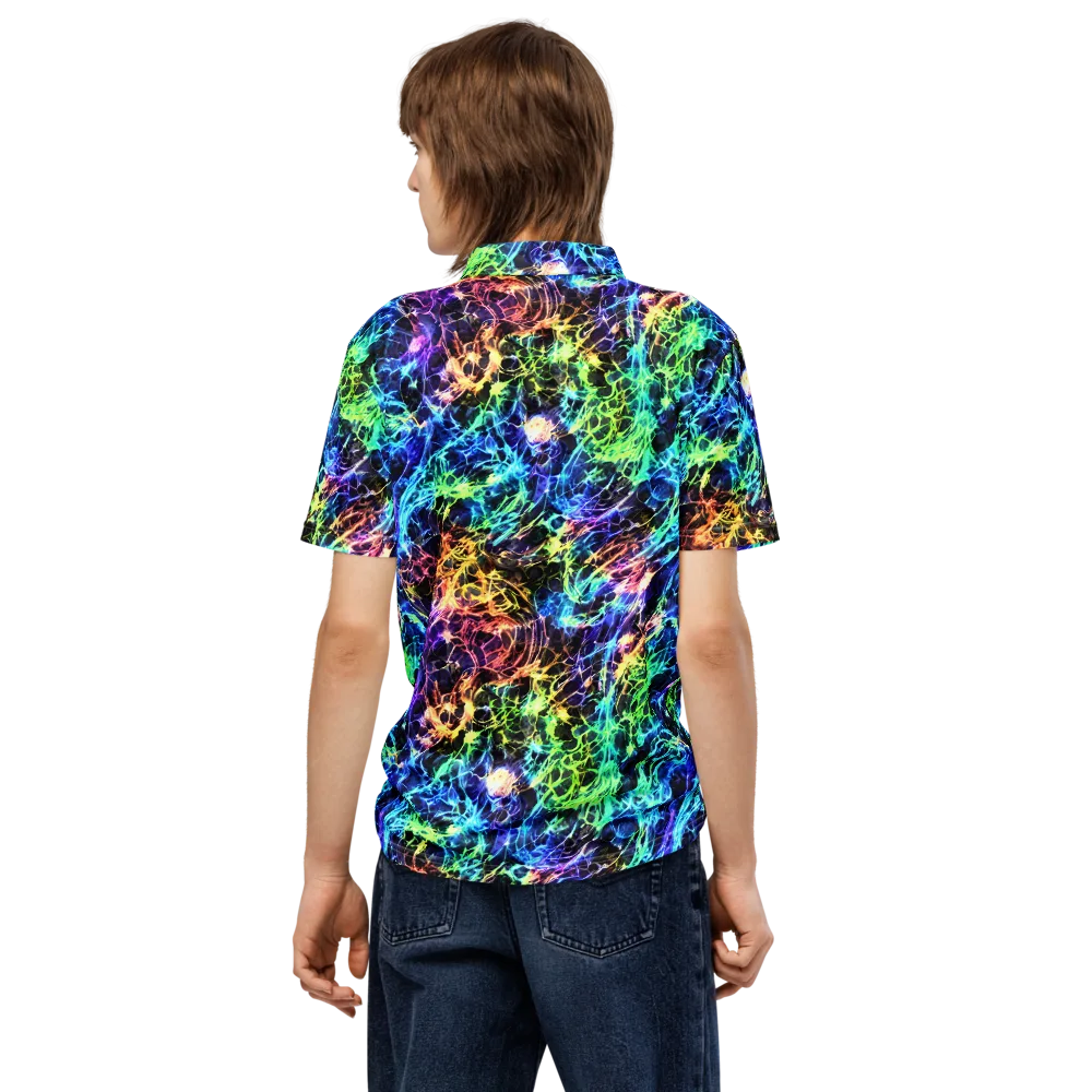 Kaleidoscope Storm on Men's Slim Fit Polo Shirt — Back