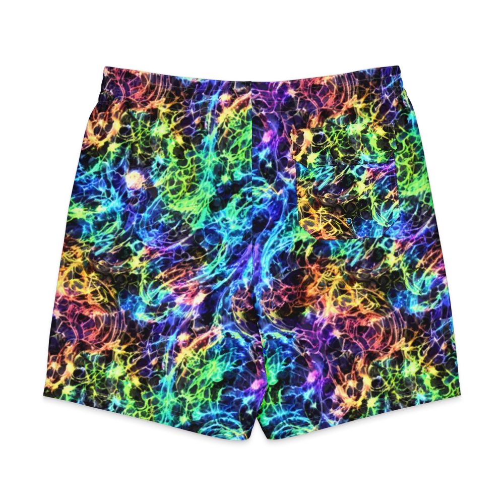 Kaleidoscope Storm on Men's Board Shorts — Back