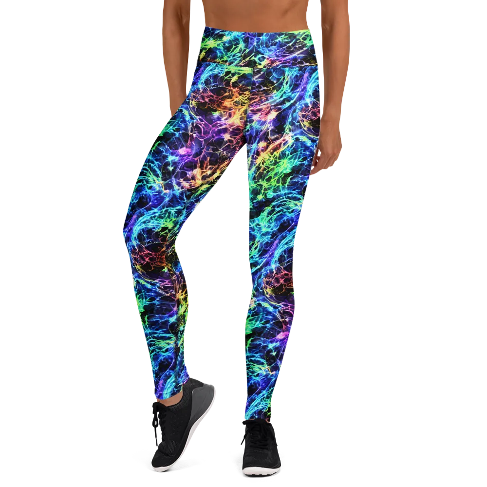 Kaleidoscope Storm on Yoga Leggings — Front