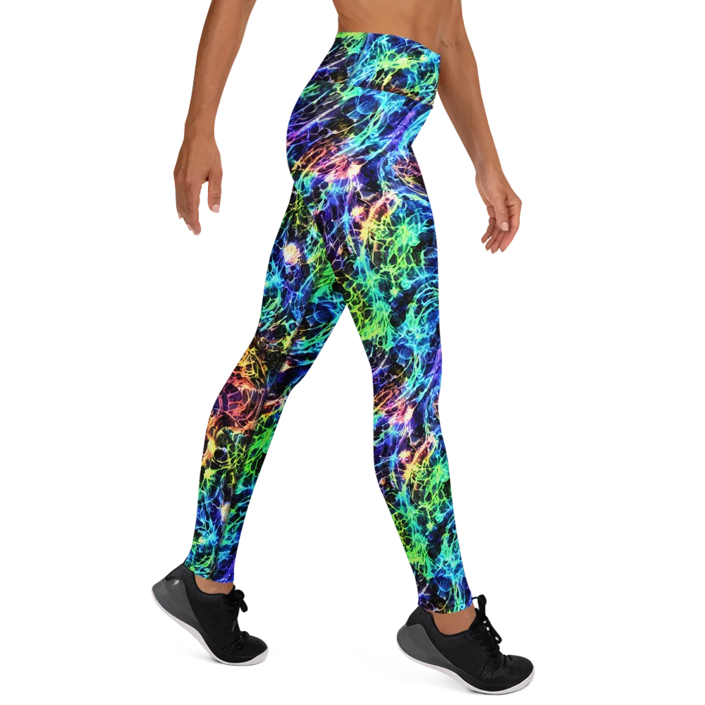 Kaleidoscope Storm on Yoga Leggings — Right