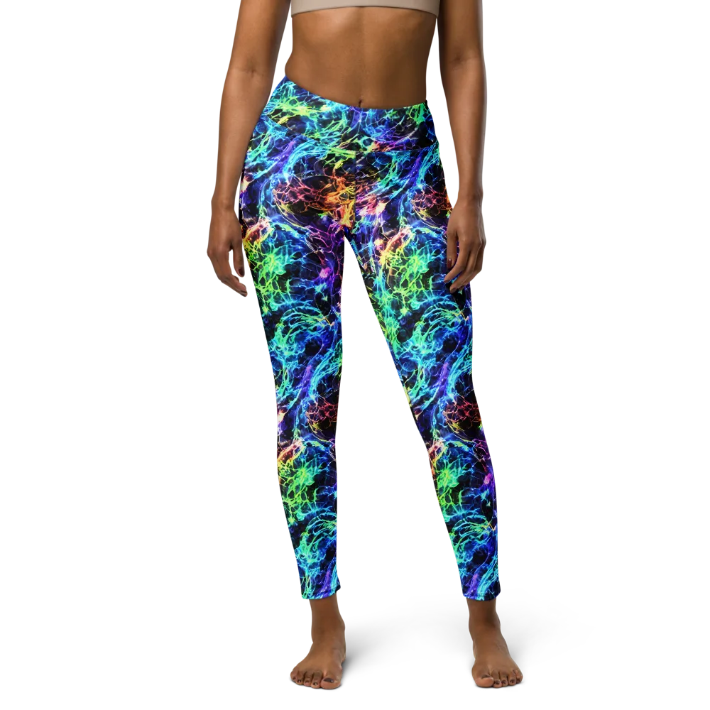 Kaleidoscope Storm on Yoga Leggings — Front