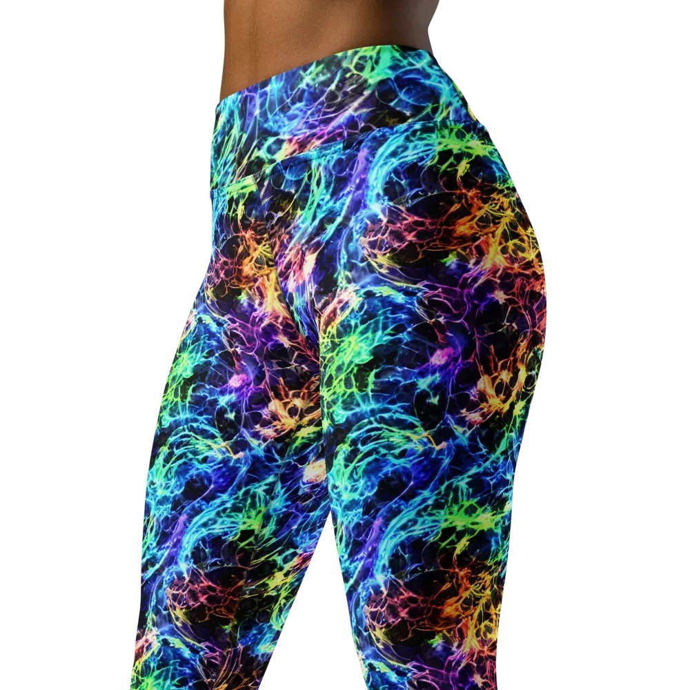 Kaleidoscope Storm on Yoga Leggings — Left Front
