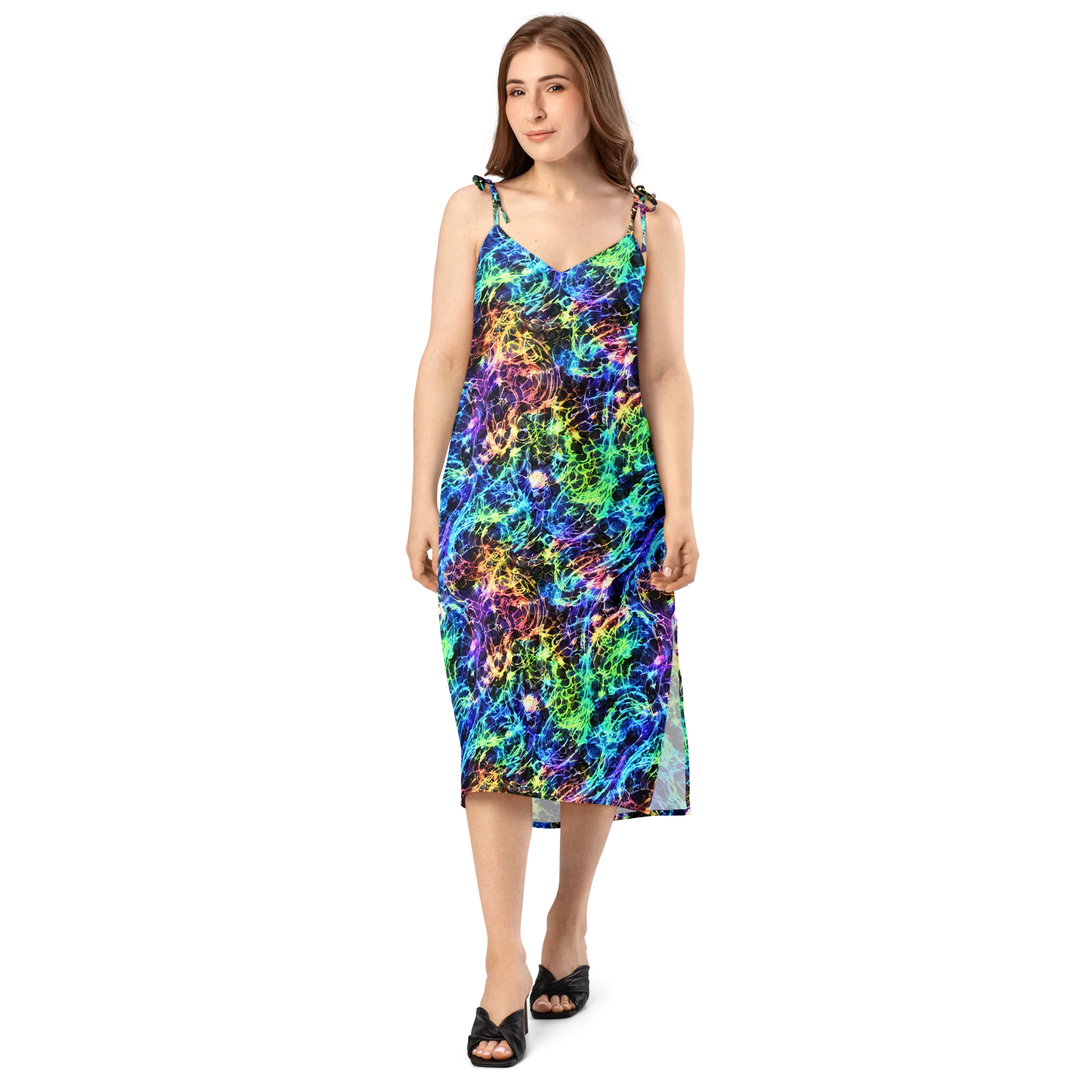 Kaleidoscope Storm on Slip Dress — Front
