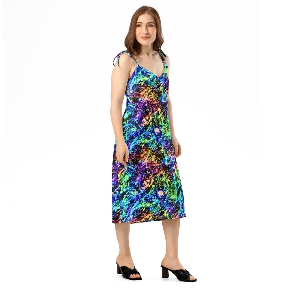 Kaleidoscope Storm on Slip Dress — Right Front