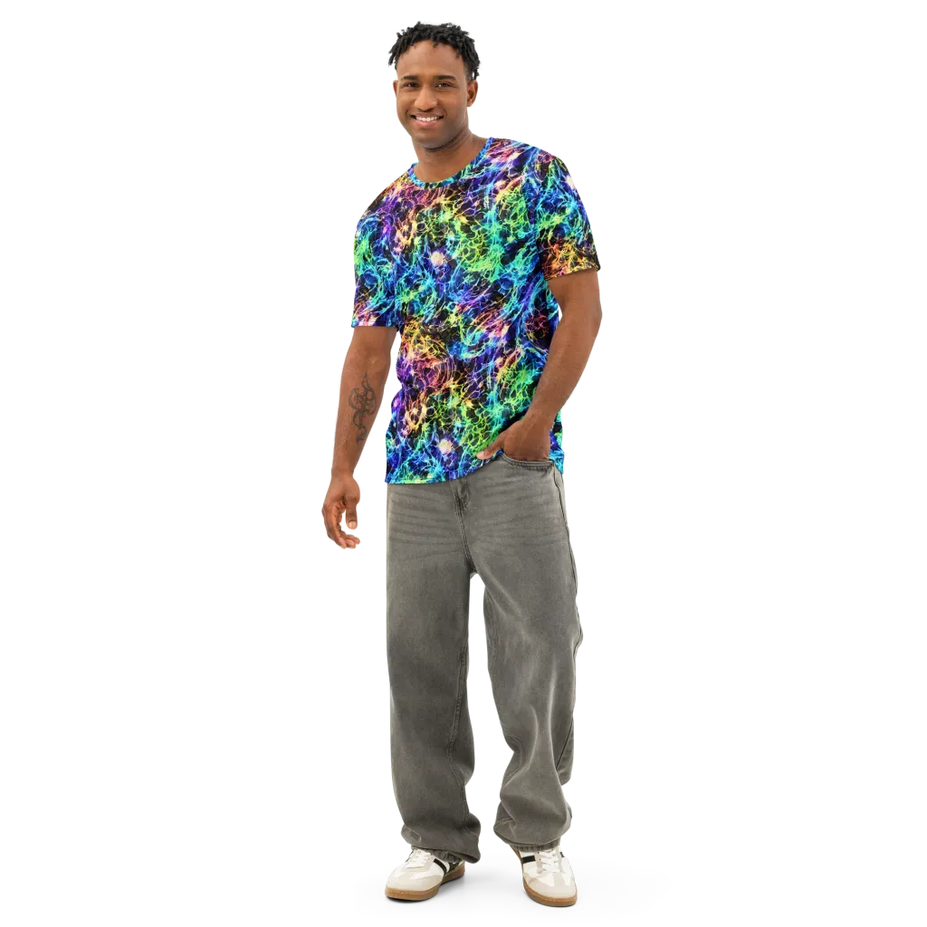 Kaleidoscope Storm on Men's Cotton Crew Neck T-Shirt — Front