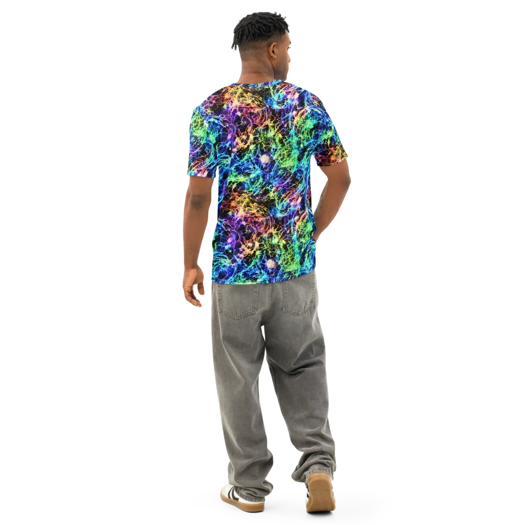 Kaleidoscope Storm on Men's Cotton Crew Neck T-Shirt — Back