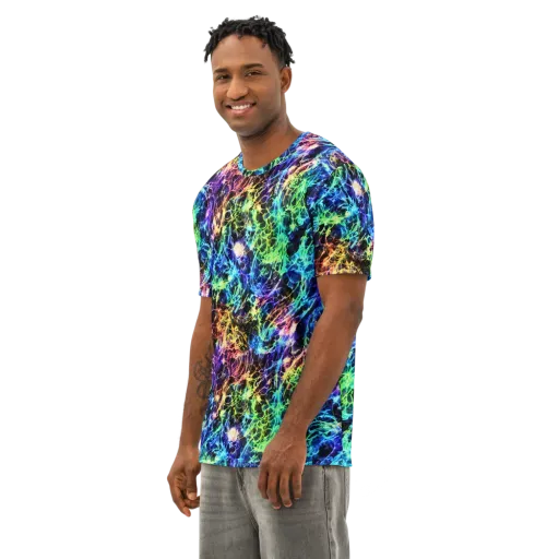 Kaleidoscope Storm on a Men's Cotton Crew Neck T-Shirt