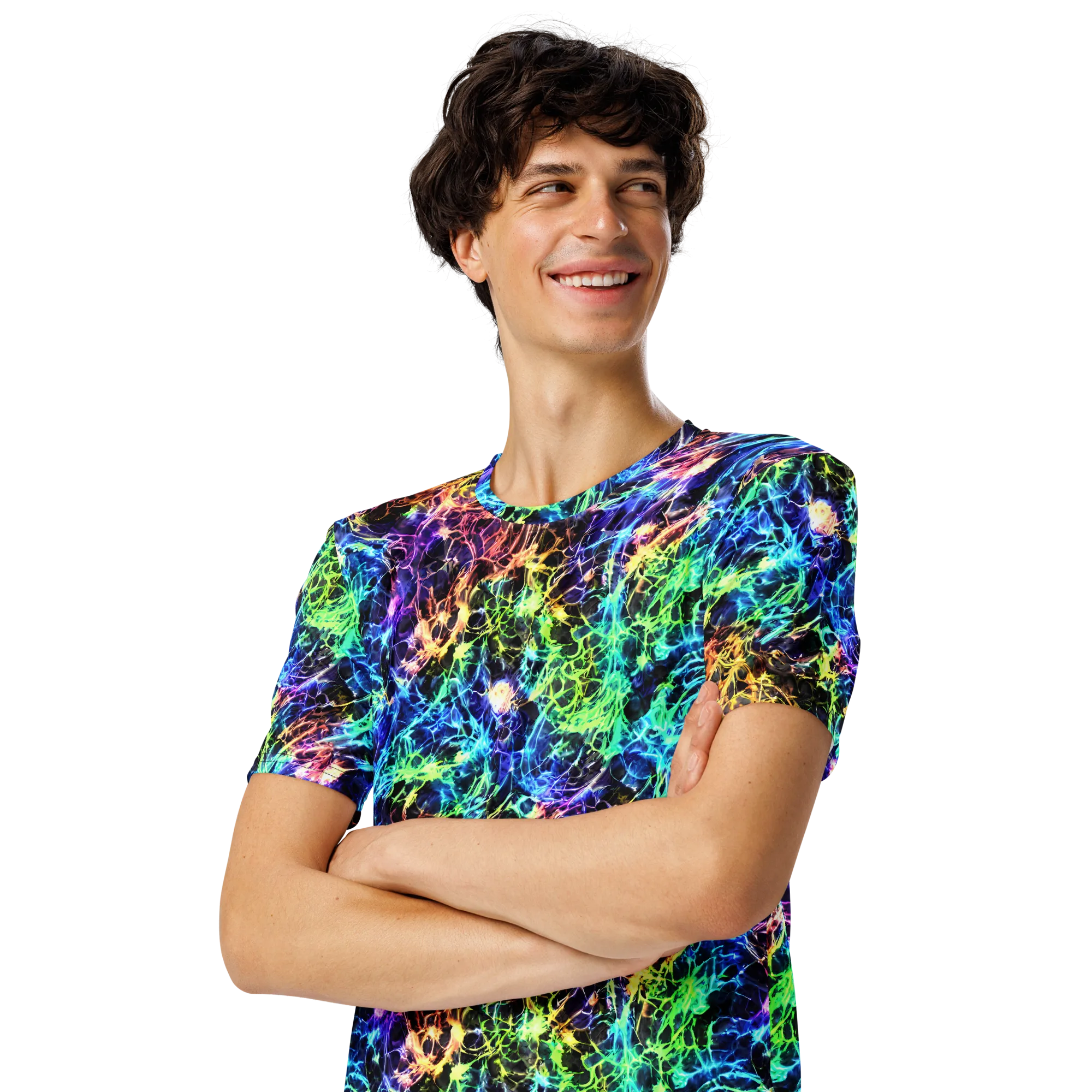 Kaleidoscope Storm on Men's Crew Neck T-Shirt — Left Front
