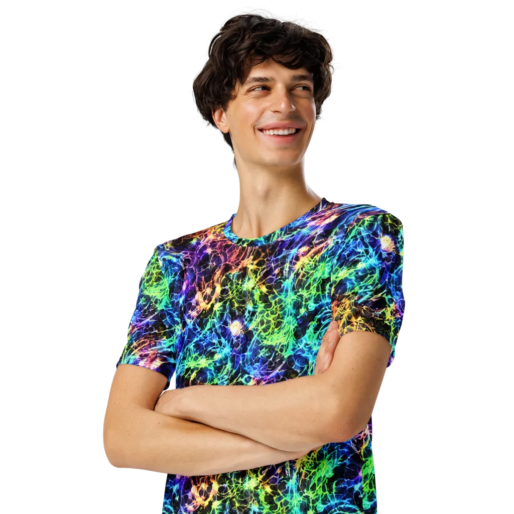 Kaleidoscope Storm on Men's Crew Neck T-Shirt — Left Front