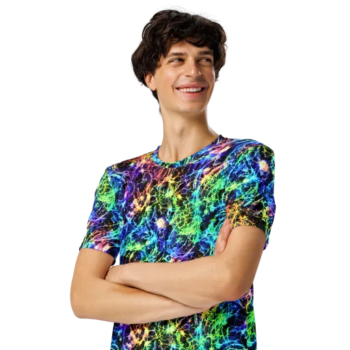 Kaleidoscope Storm on a Men's Crew Neck T-Shirt