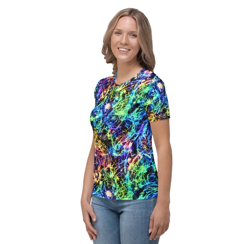 Kaleidoscope Storm on Women's Crew Neck T-Shirt — Left