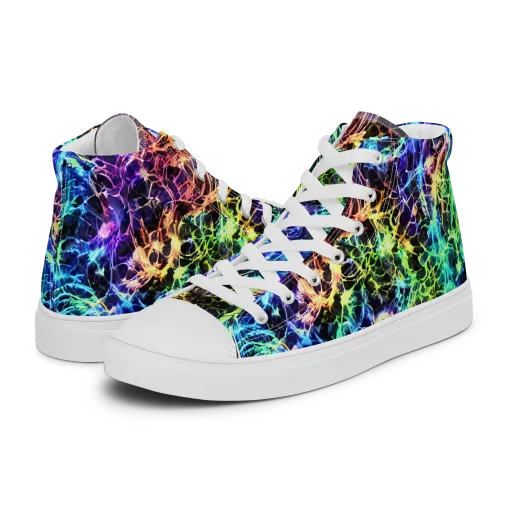 Kaleidoscope Storm on a Women's High Top Canvas Shoes