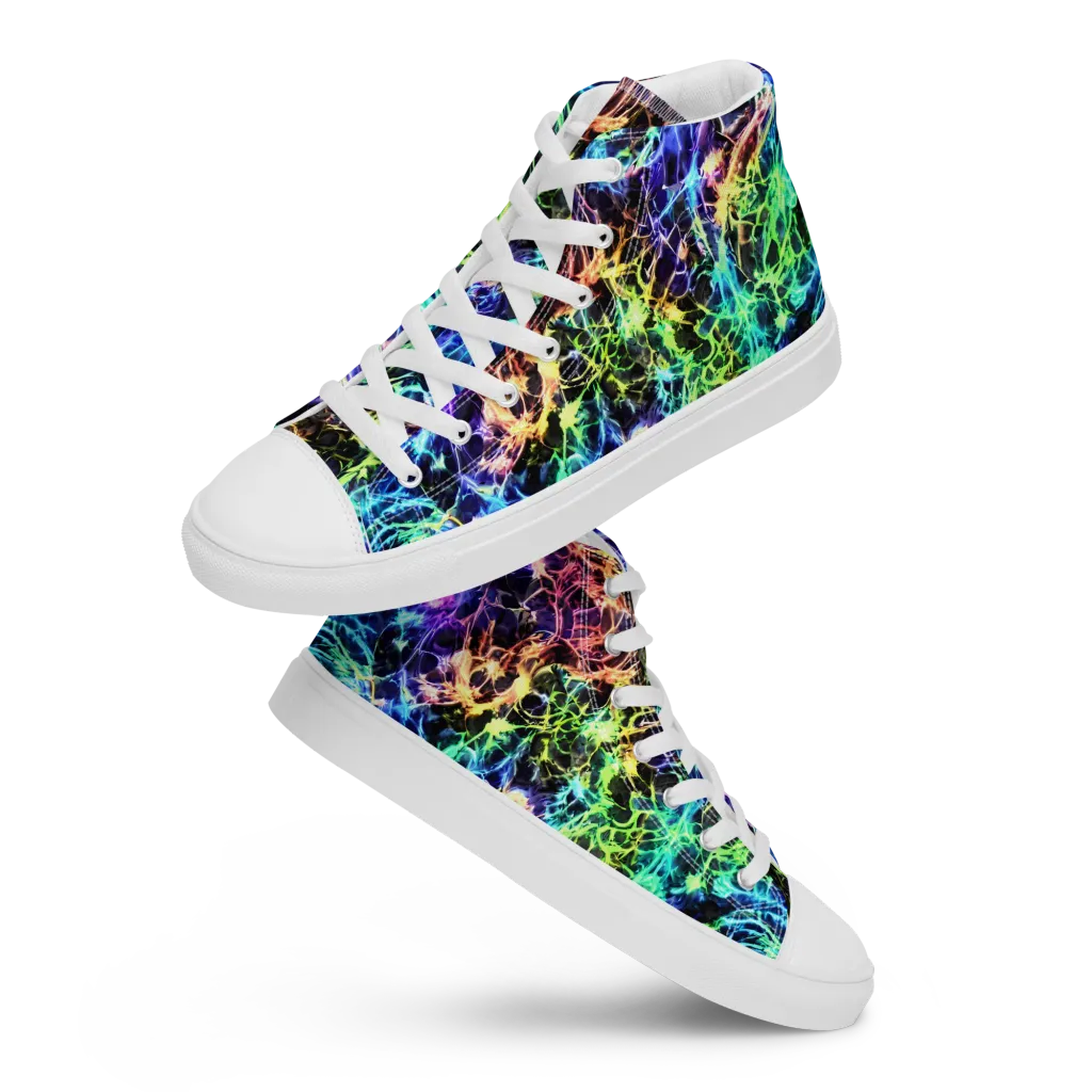 Kaleidoscope Storm on Women's High Top Canvas Shoes — Front