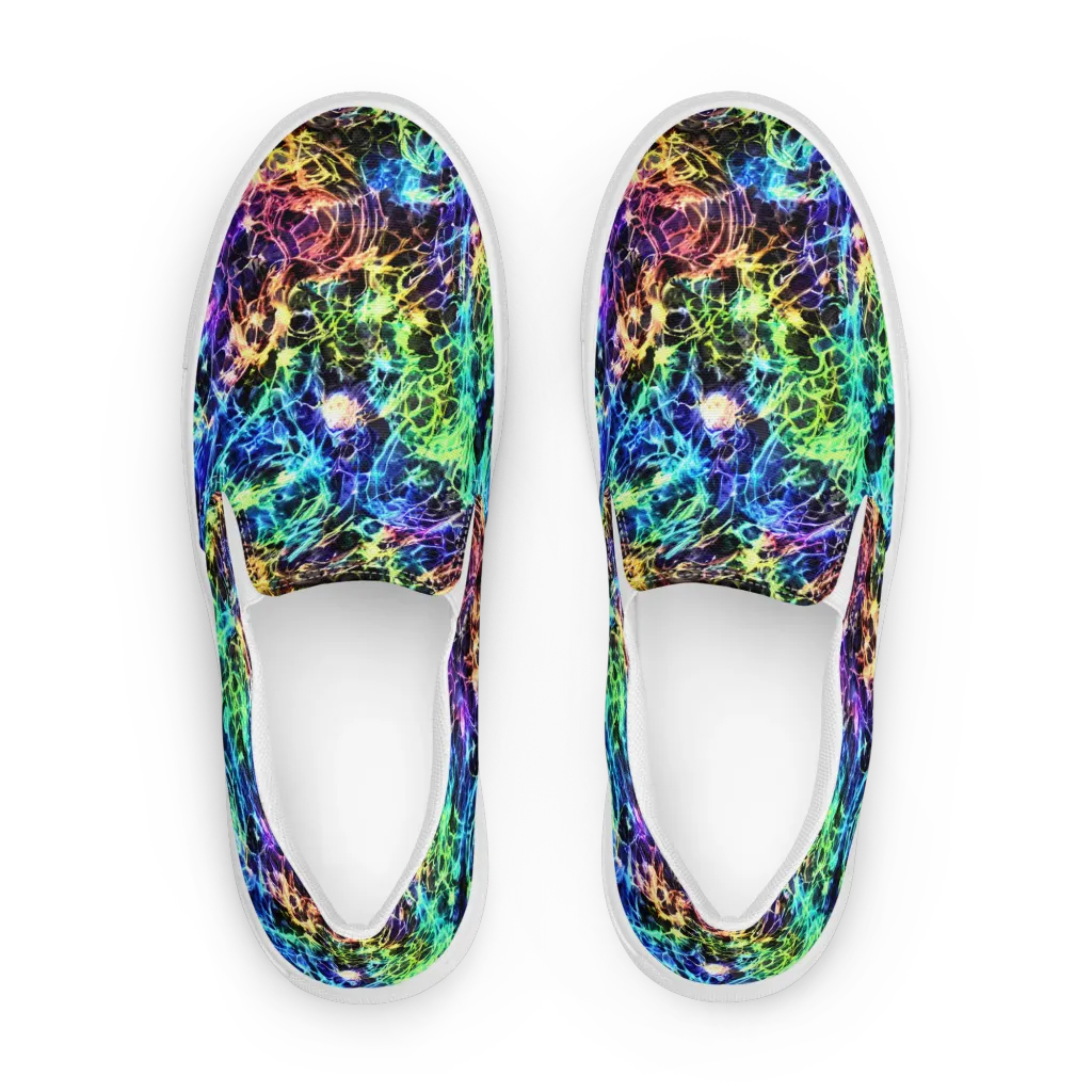 Kaleidoscope Storm on Men's Slip-On Canvas Shoes — Front