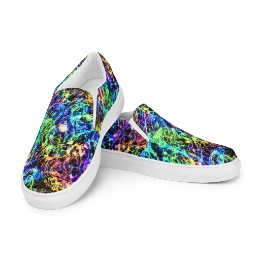 Kaleidoscope Storm on a Men's Slip-On Canvas Shoes