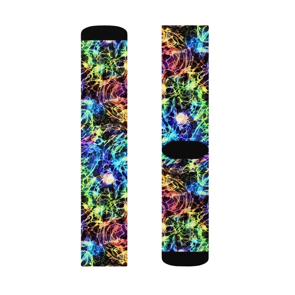 Kaleidoscope Storm on Socks — Left Sock