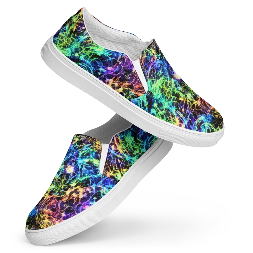 Kaleidoscope Storm on Women's Slip-On Canvas Shoes — Front