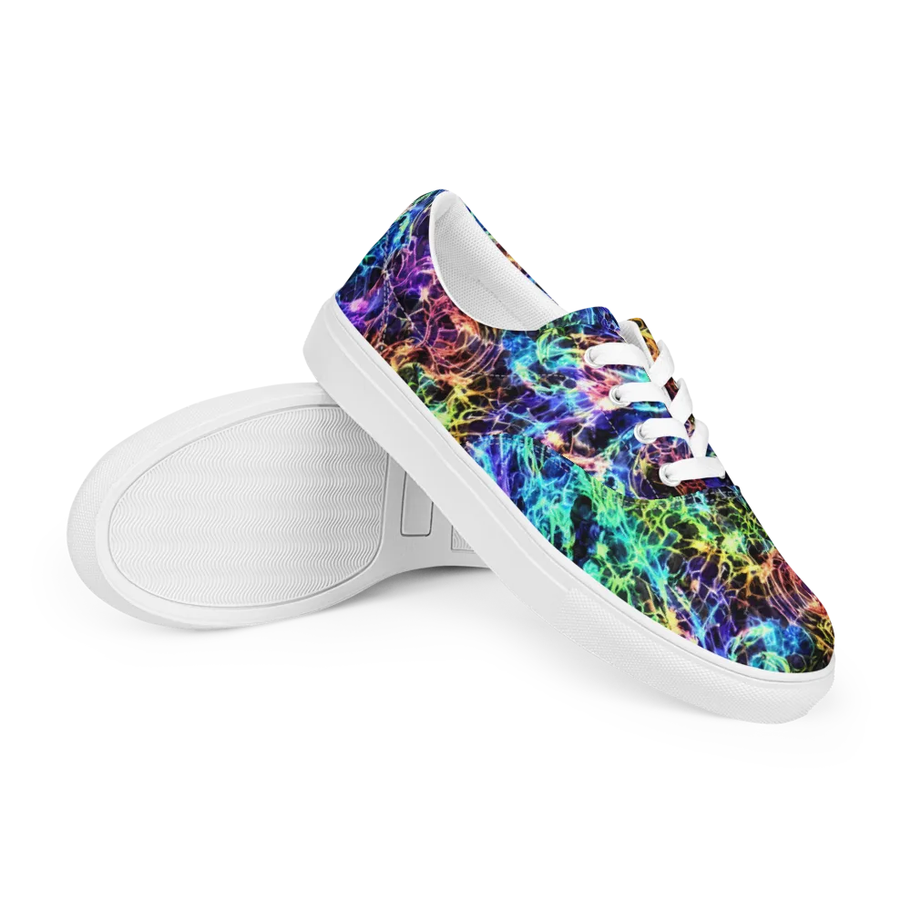 Kaleidoscope Storm on Men's Lace-Up Canvas Shoes — Right Front