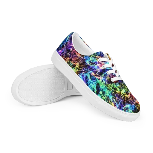 Kaleidoscope Storm on a Men's Lace-Up Canvas Shoes