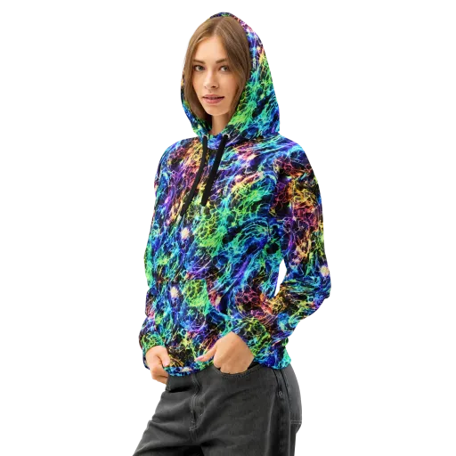 Kaleidoscope Storm on a Cotton Hoodie