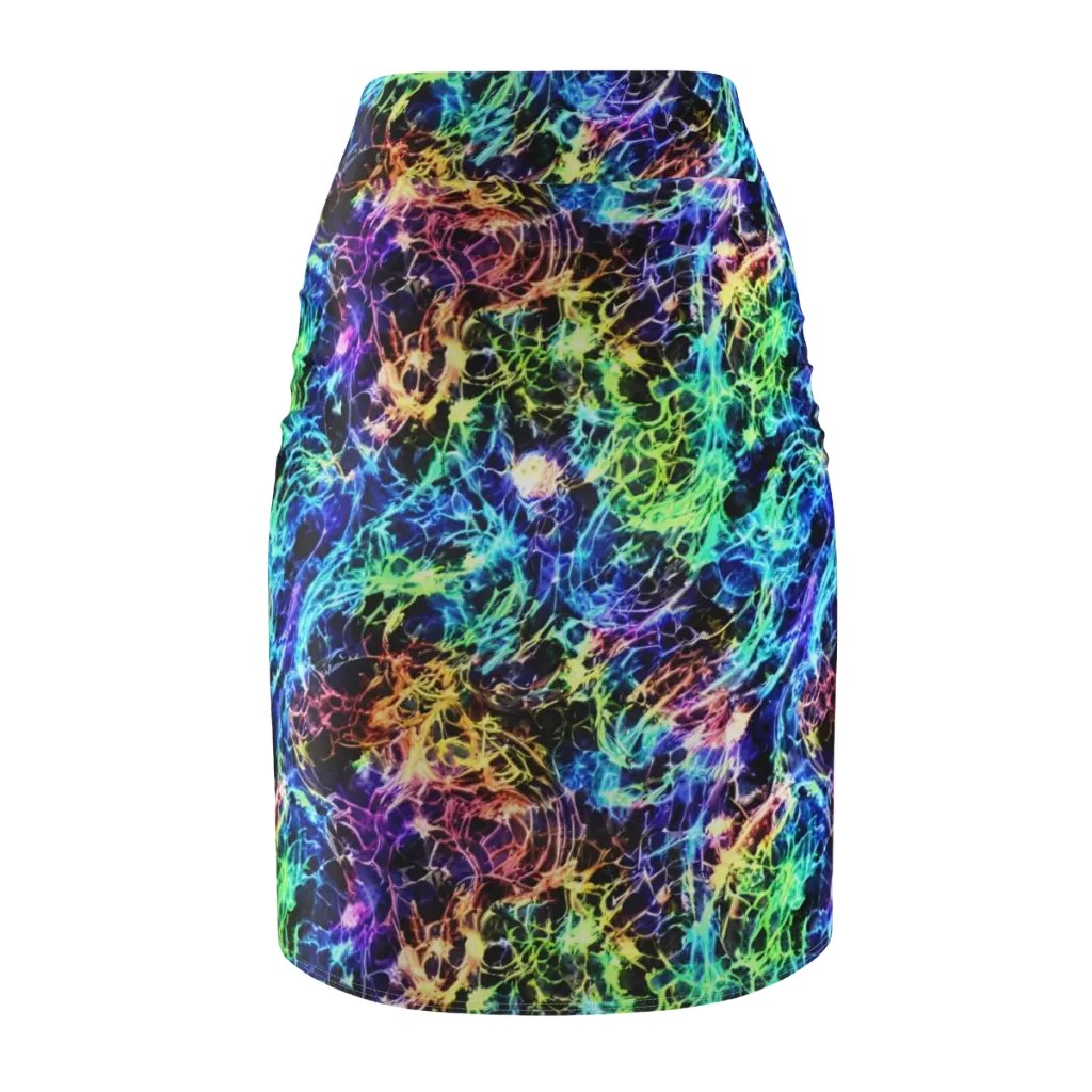 Kaleidoscope Storm on Pencil Skirt — Back