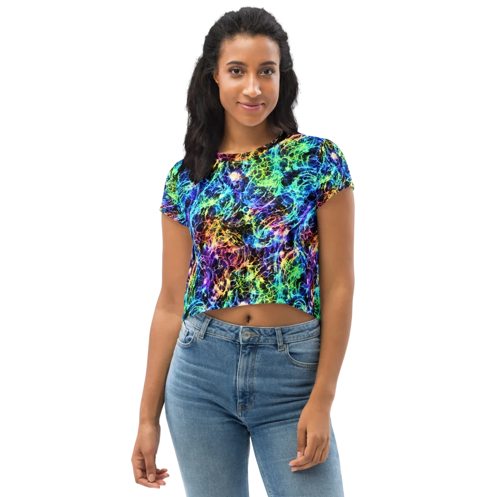 Kaleidoscope Storm on Crop Tee — Front