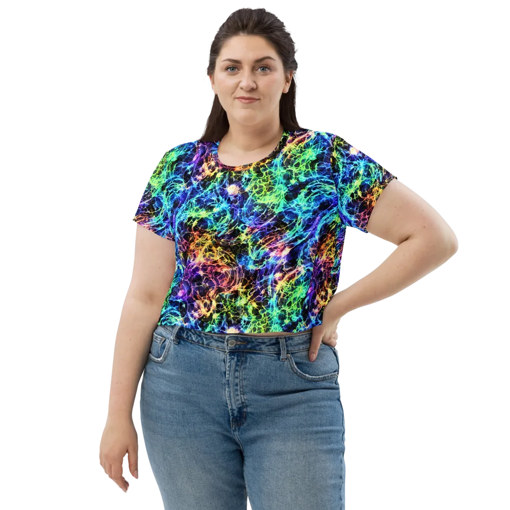 Kaleidoscope Storm on Crop Tee — Front