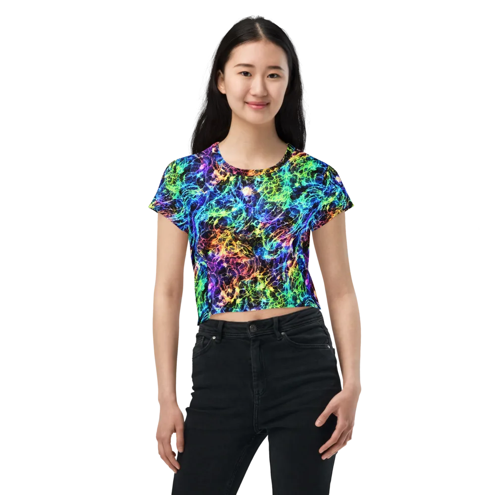 Kaleidoscope Storm on Crop Tee — Front