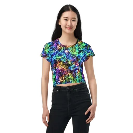 Kaleidoscope Storm on a Crop Tee